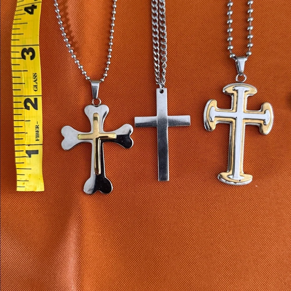 SILVER PLATED ✝️CROSS PENDANTS BUNDLE